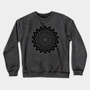 Floral Mandala Black Crewneck Sweatshirt